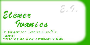 elemer ivanics business card